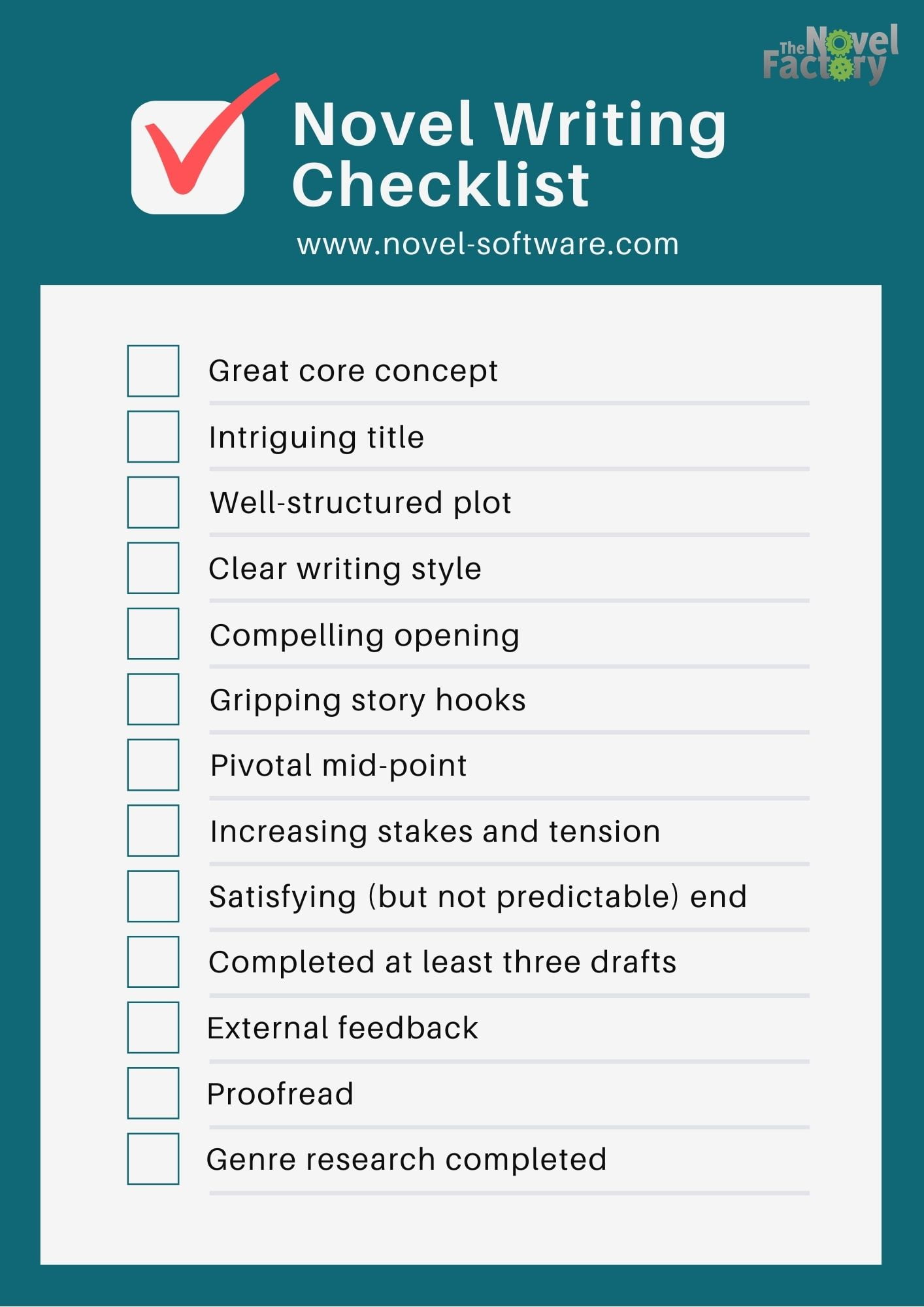 writing books checklist