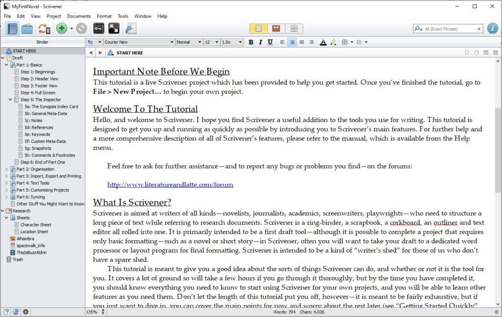 Scrivener Novel Writing Software