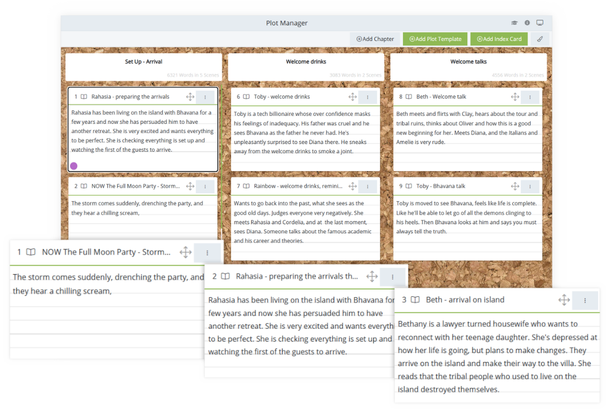 Plot manager corkboard Plot manager corkboard